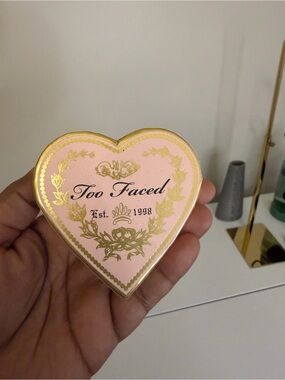 Too Faced Pink and Gold Heart Compact Blush